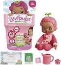 Speelset met "Kira" Luvibubs pop in roze pot met plantje. Inclusief accessoires: gieter, flesje, bloemvorm, geboortecertificaat.