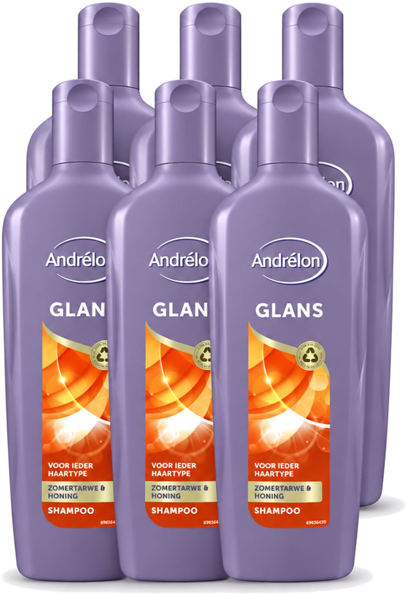 6 x Andrélon - Glans - Shampoo - 300 ml - Voordeelverpakking - 6 stuks