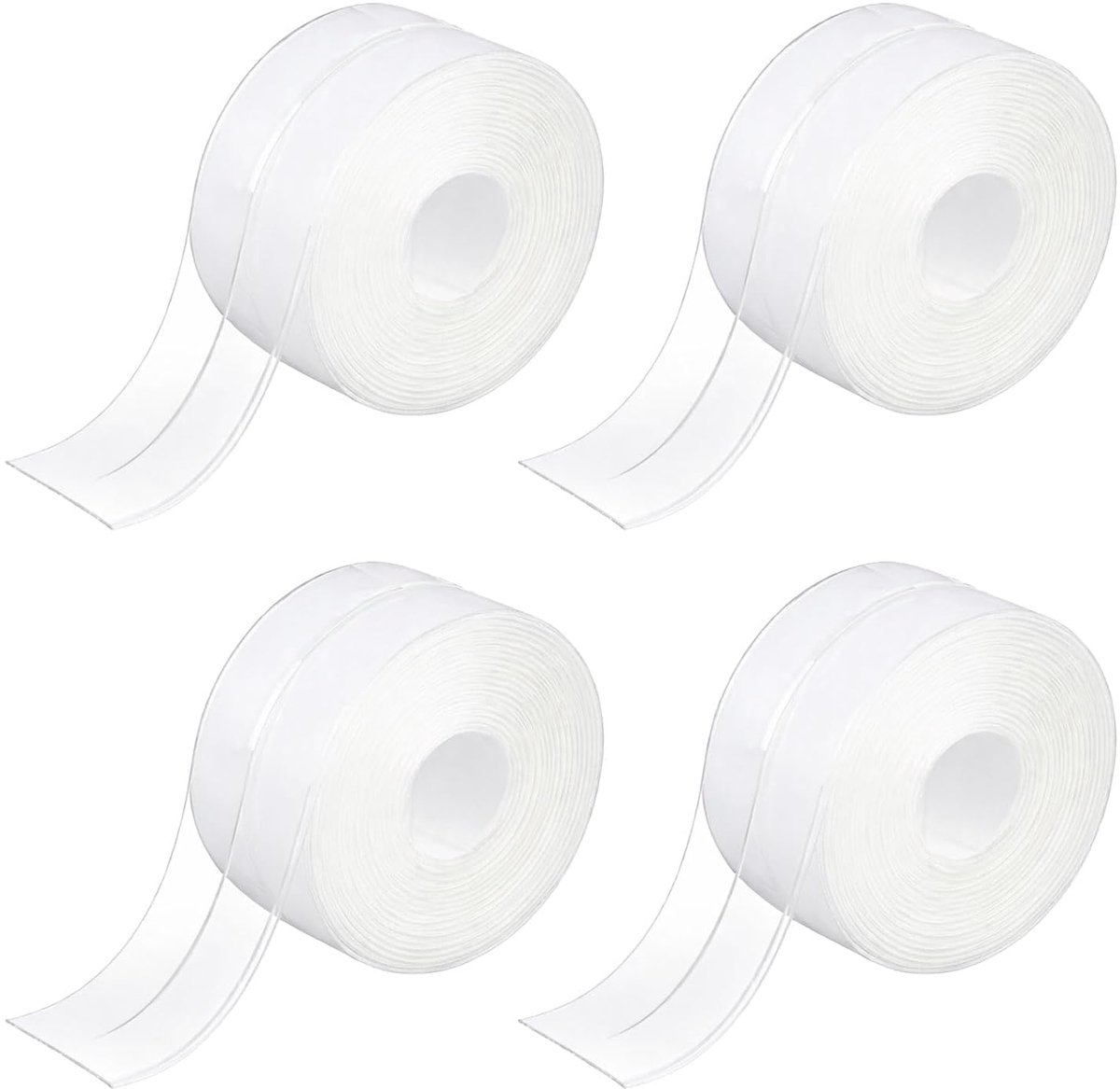 4 rollen afdichtingstape, zelfklevend, transparant, afdichtingstape, zelfklevend, waterdicht, waterdicht, schimmelwerend, voor keuken, badkamer, toilet, wandplafond (3,2 m x 3,8 cm)