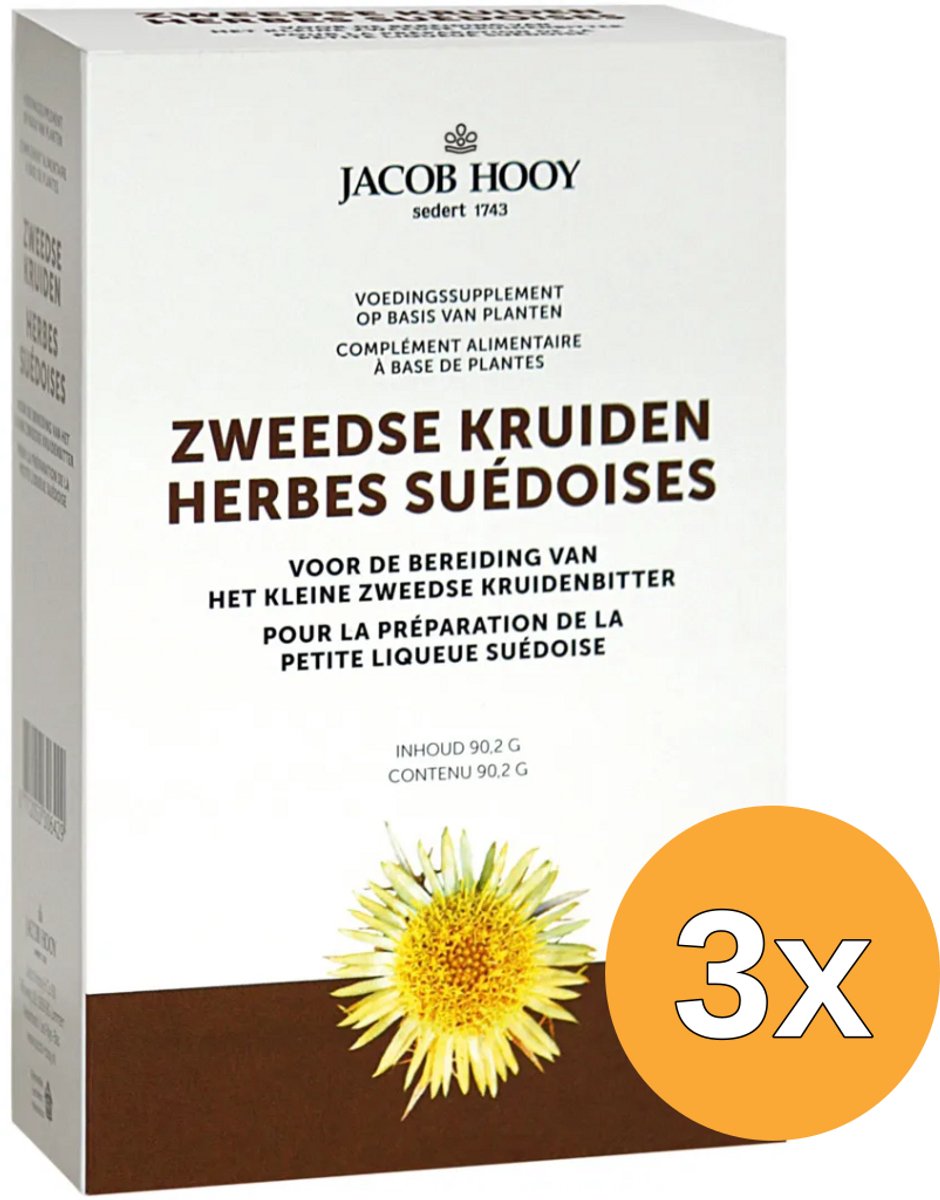3x Jacob Hooy Zweedse kruiden klein met kamfer (90,2 gr)