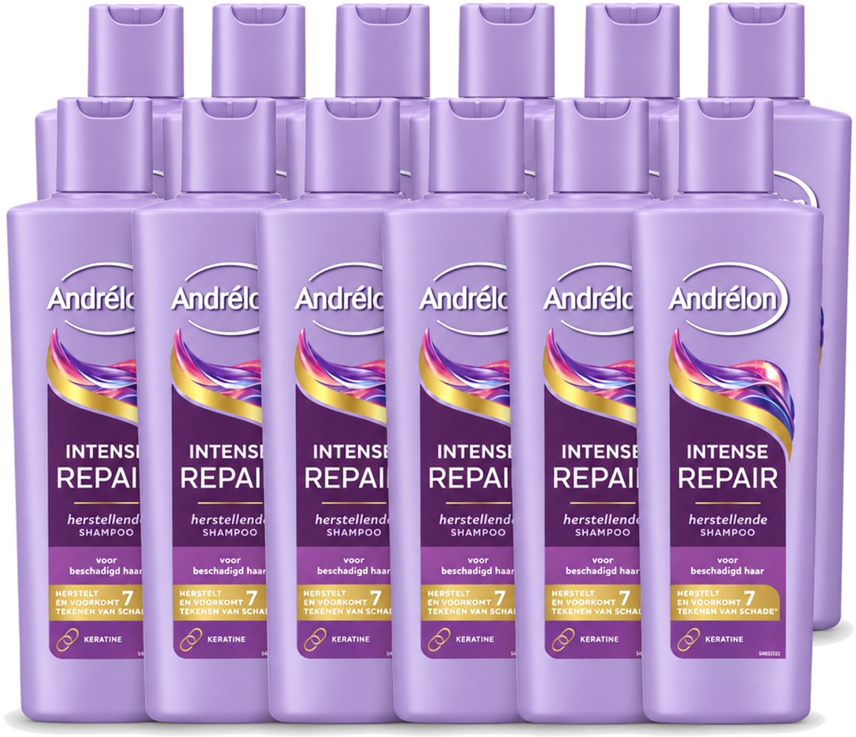 12 x Andrélon – Shampoo – Intense Repair – 250 ml - Voordeelverpakking - 12 stuks