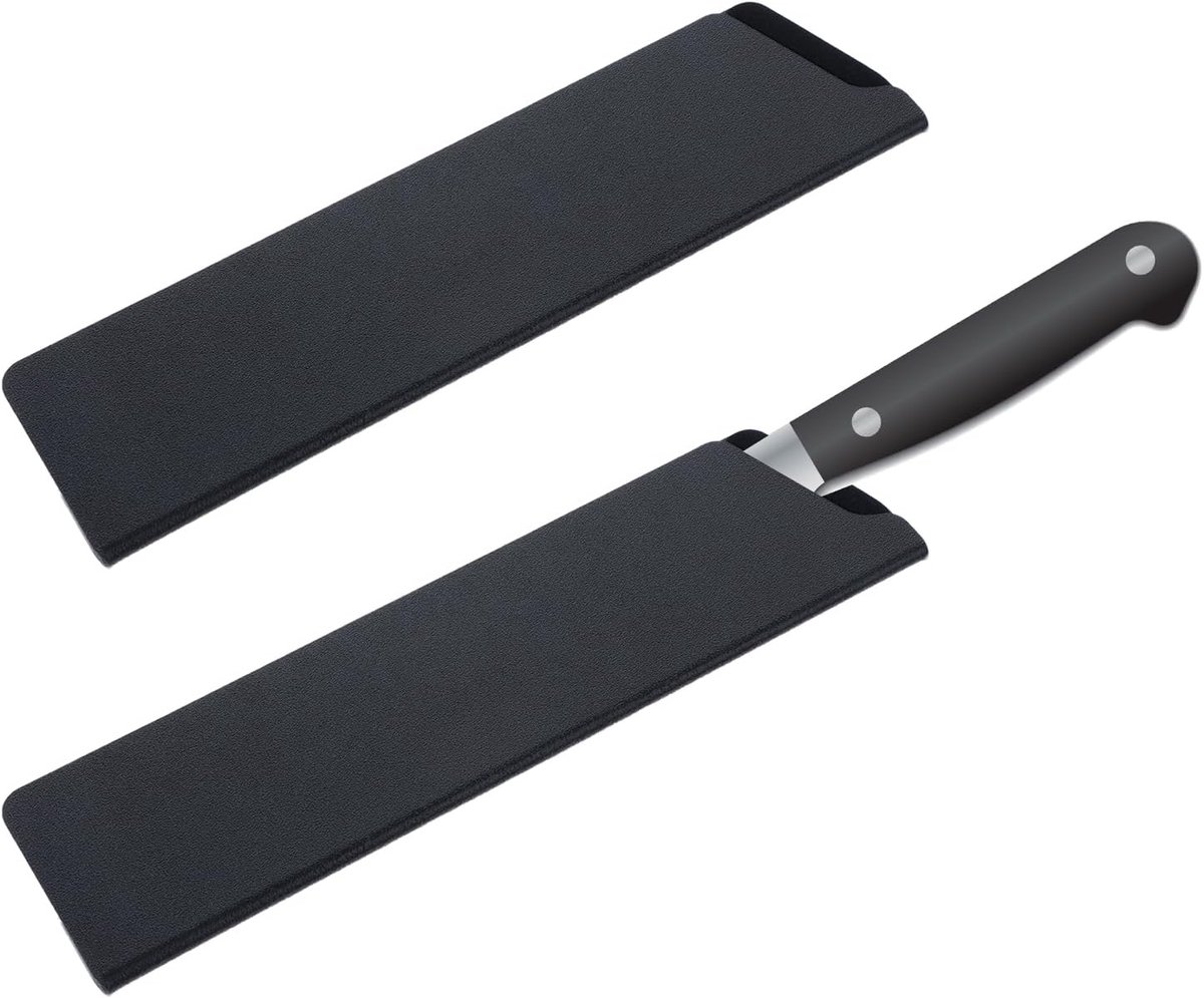 Set van 2 Beschermhoezen voor Koksmes, 22 x 5.5 cm, ABS Mesbescherming met Vilt Binnenvoering, Ideaal voor Koken en Keukenaccessoires