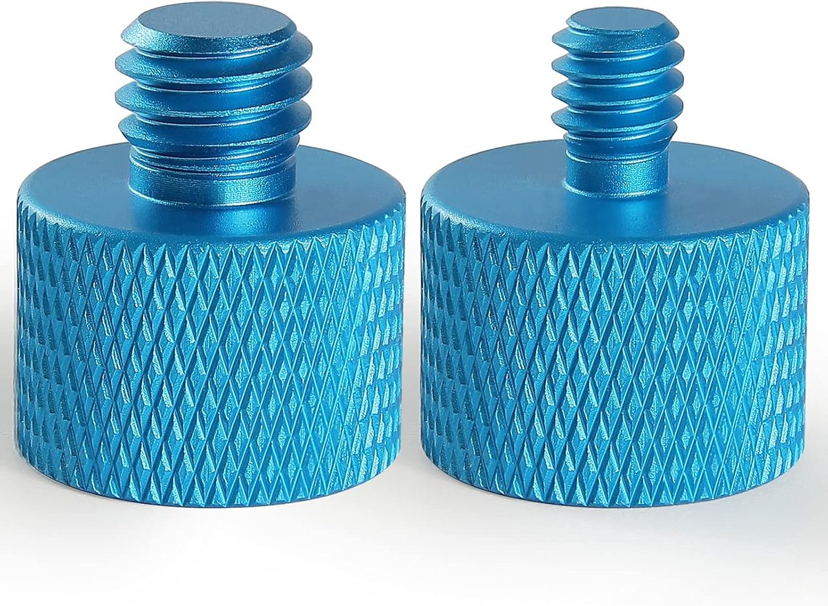 1/4 inch mannelijk naar 5/8 inch vrouwelijk, 3/8 inch mannelijk naar 5/8 inch vrouwelijk schroeven voor microfoonstandaard, statief, schroefdraadadapter (blauw)