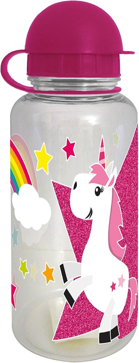 infinite by GEDA LABELS (INFKH) Eenhoorn drinkfles Tritan Circa 350 ml, kunststof, meerkleurig, cm, 6, 2 x 17 cm, 1 stuk