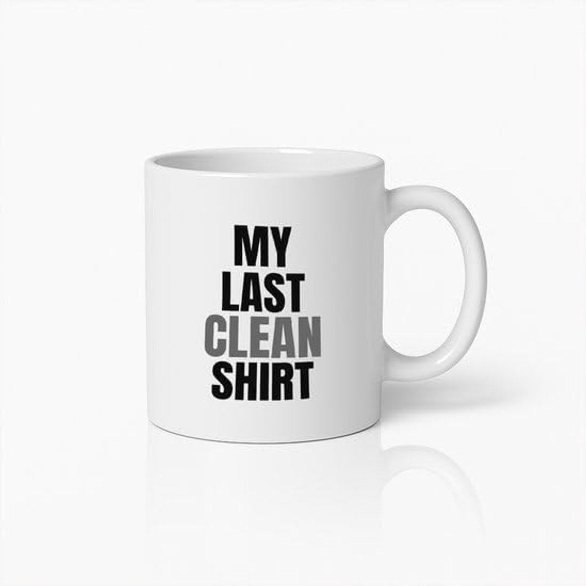 330ml "Mijn Laatste Schone Shirt" Humoristische Quote Keramische Koffiemok – Perfect Cadeau Voor Casual En Grappige Koffieliefhebbers