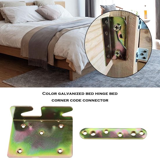 4 sets bedlamphouder met 44 stuks schroeven bedrails, fittingen, bed-scharnier, bedhoekconnectoren voor bedframes bedframes bedreinigers — afbeelding 2