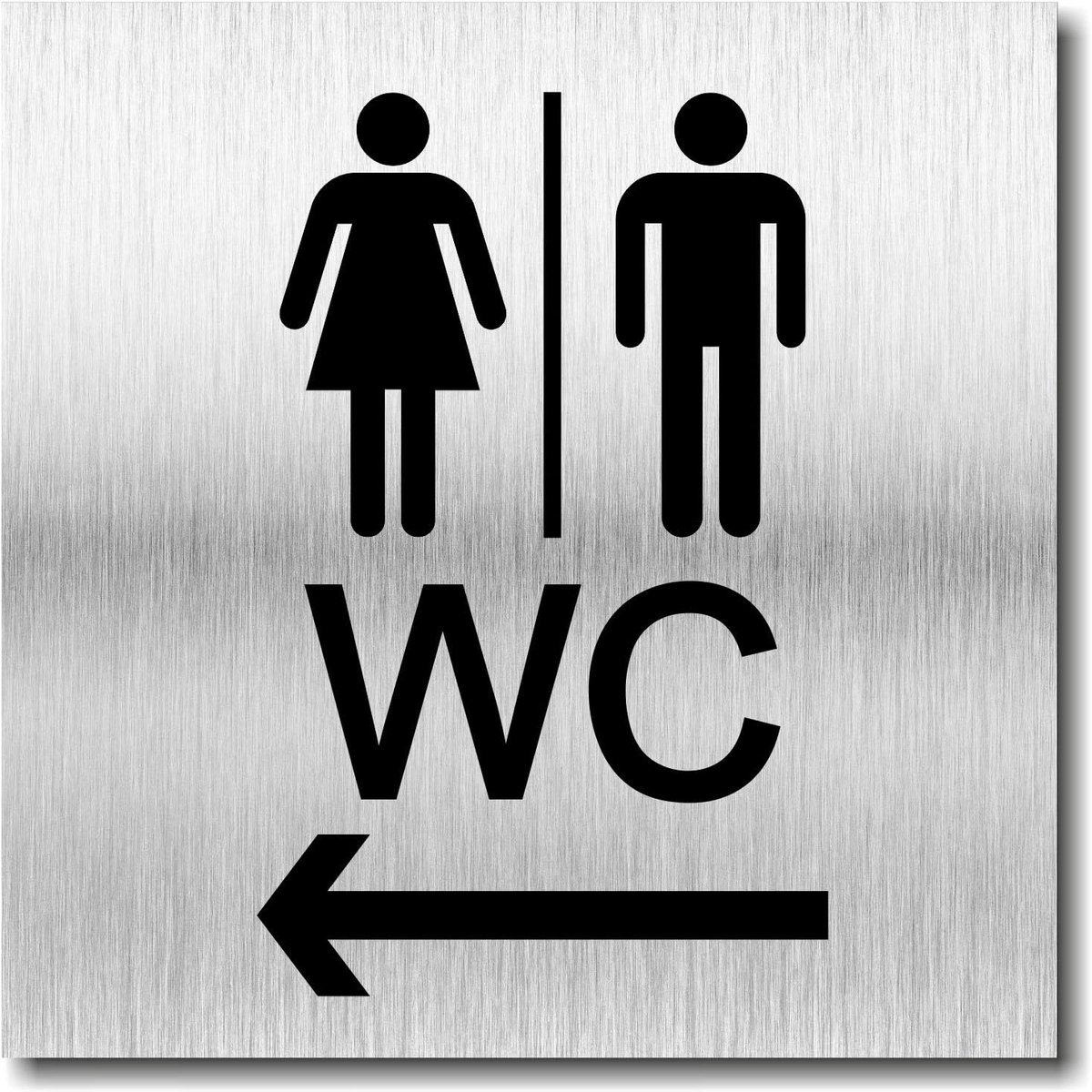 WC schild UV druk 12 x 12cm - 3mm aluminium composiet - Made in Germany