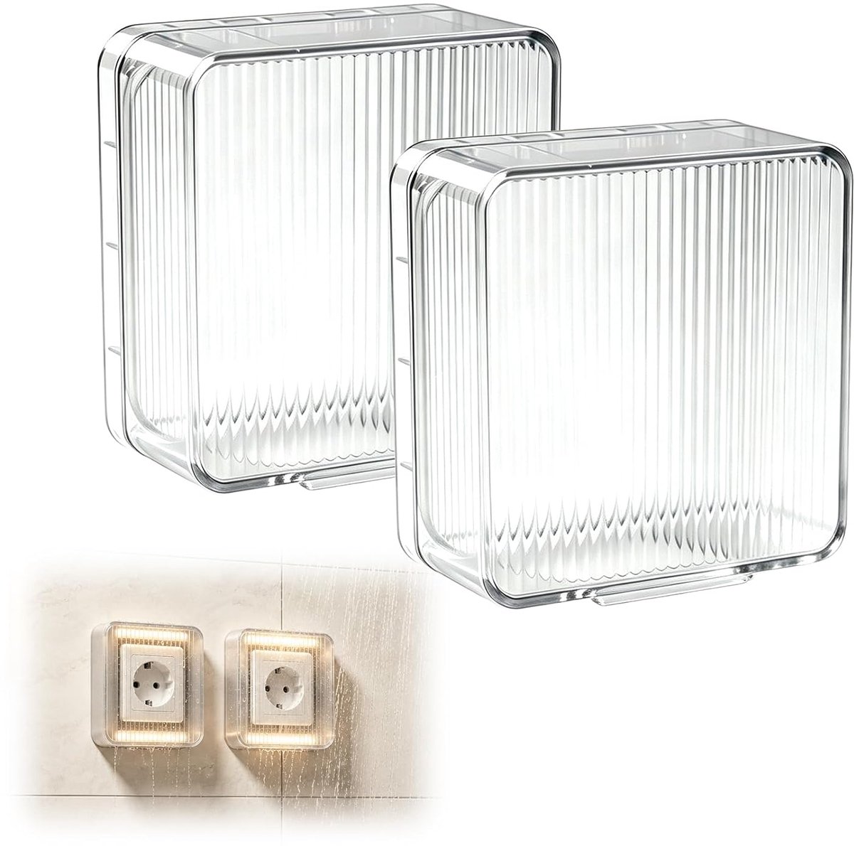 Stopcontactbescherming voor buiten, waterdicht, voor badkamer, keuken, woonkamer en andere ruimtes, binnen en buiten, eenvoudige installatie, transparant, 2 stuks