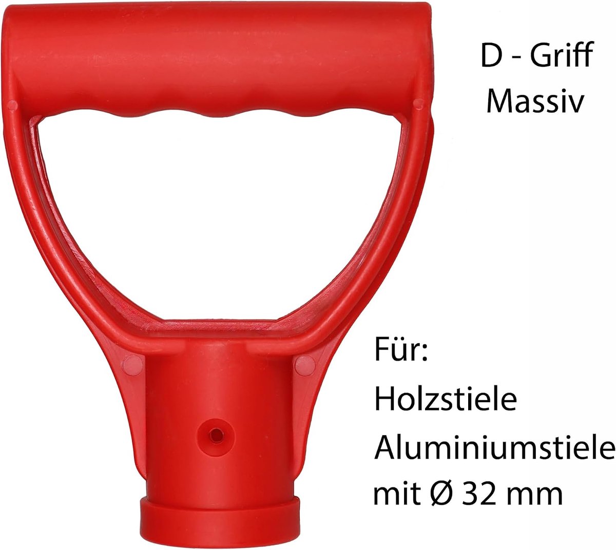 Kunststof D-duwgreep spadegreep voor sneeuwschuiver rood massief houten steel, aluminium steel voor 32 mm