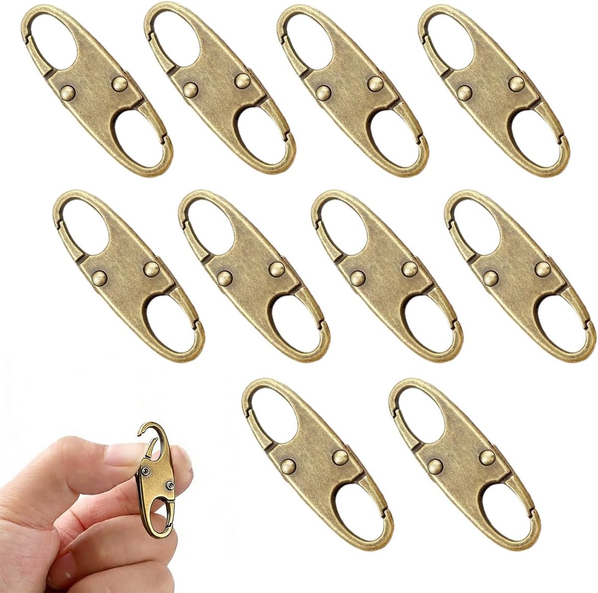 10 stuks diefstalbeveiliging, ritssluitingsclip, anti-diefstalsluitingen voor rugzakken, bagage, handtassen en portefeuilles, praktische reisaccessoires (koper)