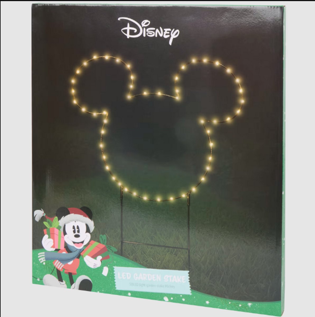 Disney Mickey LED Tuinsteker – 50 Gekleurde LED Lampjes – IP44 Spatwaterdicht – Buitenverlichting – Werkt op 3 AA Batterijen