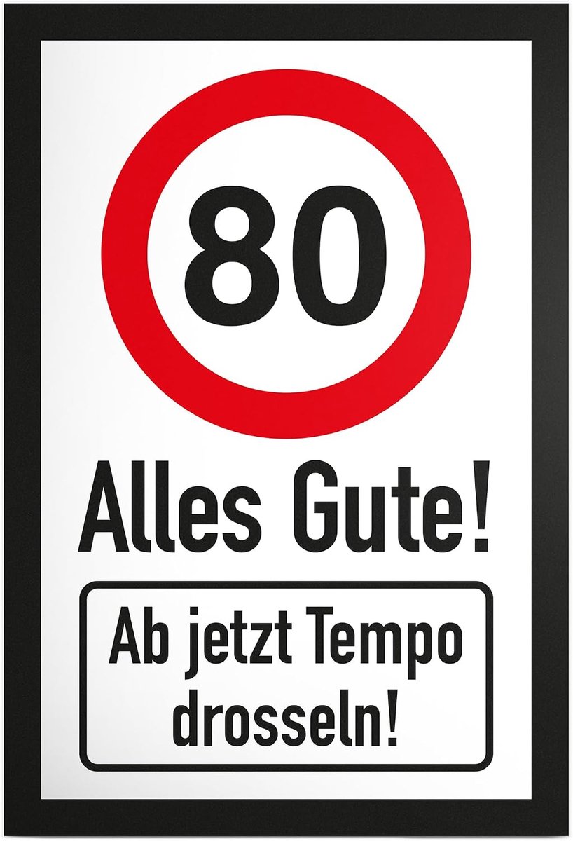 80 Tempo smoors, plastic bord - Alles Gute, Geschenk 80. Verjaardag, cadeau-idee verjaardagscadeau achtstigste, verjaardagsdecoratie/partydecoratie/feestaccessoires/verjaardagskaart