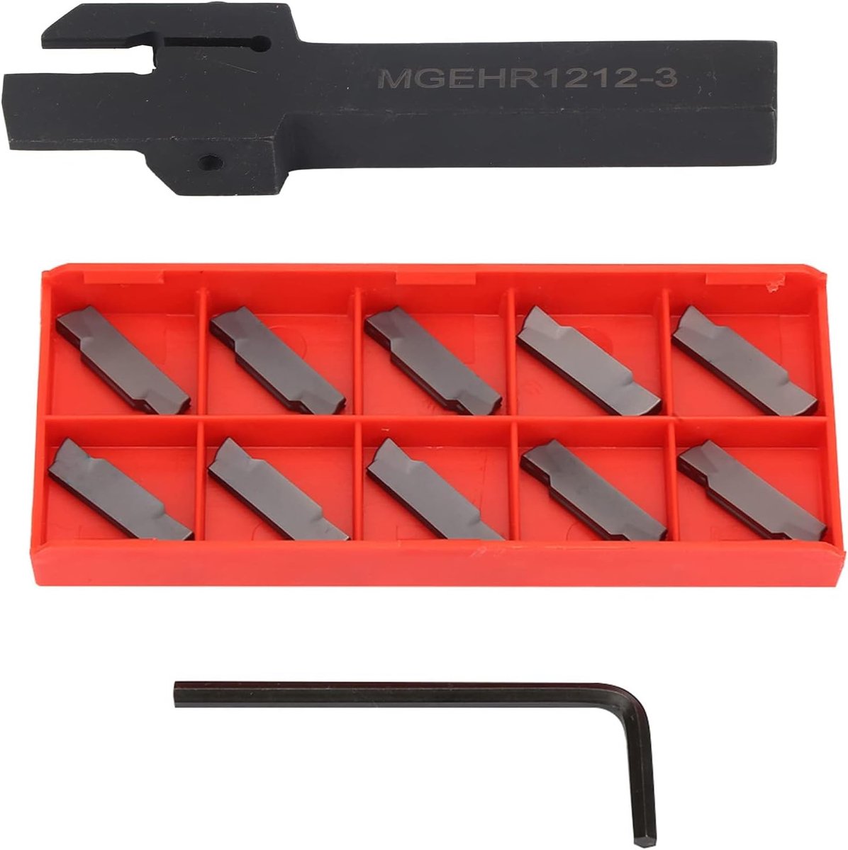Draaibank Afgesneden Groovende Afsteekgereedschaphouder met 10st Inserts 12x12mm