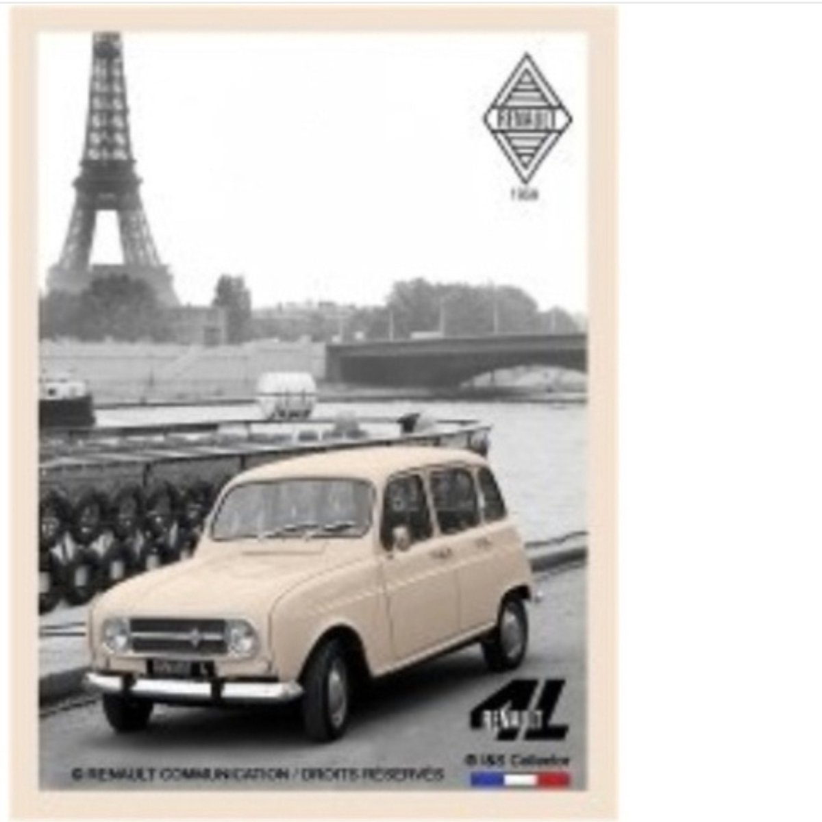metalen ansichtkaart Postcard Metal Renault 4l 10x14 cm 15024CP
