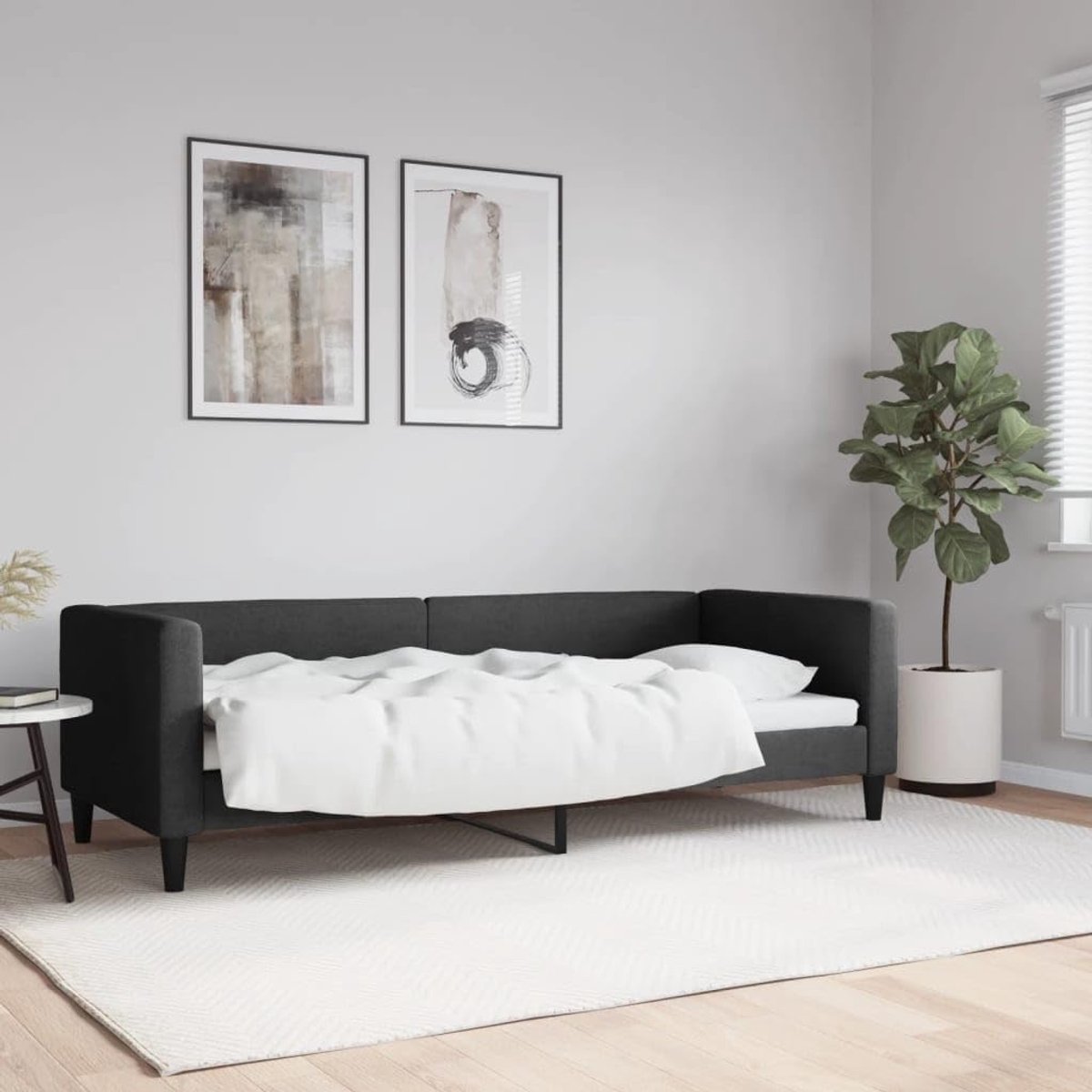 2 in 1 dagbed multifunctioneel slaapbank 80x200 cm zwart