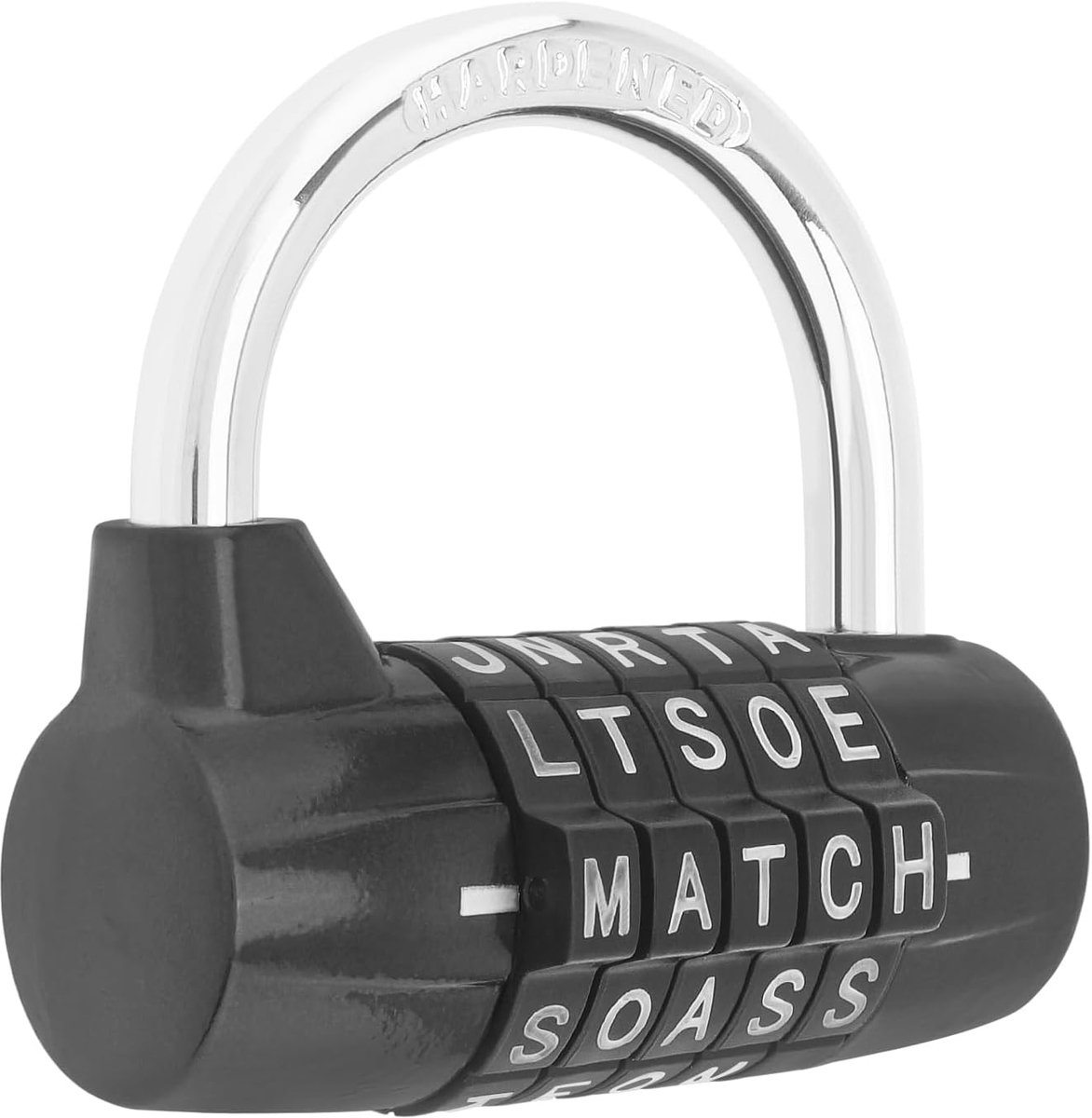 5 Letter Word Lock Combinatiesloten, Resettable veiligheidshangslot, zwart