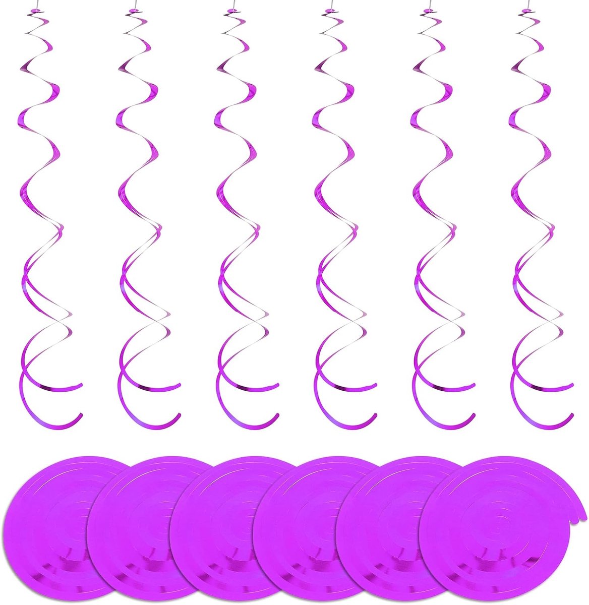 36 stuks werveldecoratie, hangend, slangen, roze, spiraalslinger, plafondhangers, folieswirls, luchtslangen voor verjaardag, bruiloft, Kerstmis, feestdecoratie, carnaval, babyshower, oudejaarsavond