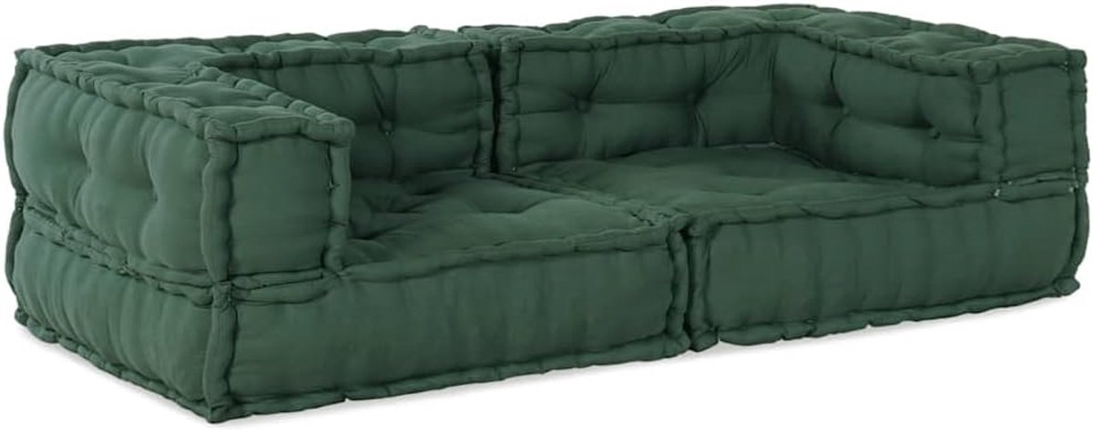 2-zits vloerbank groen 140x70x36 cm