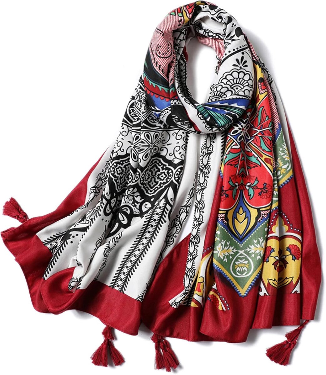 Etnische stijl sjaal vintage print oversized sjaal wrap pashmina foulard bandana lente zomer strand cadeau voor