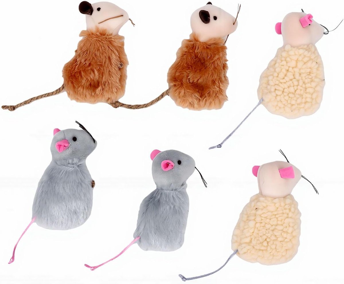 6 Stuks Hervulbare Pluche Kattenkruid Kauwspeeltjes voor Huisdieren