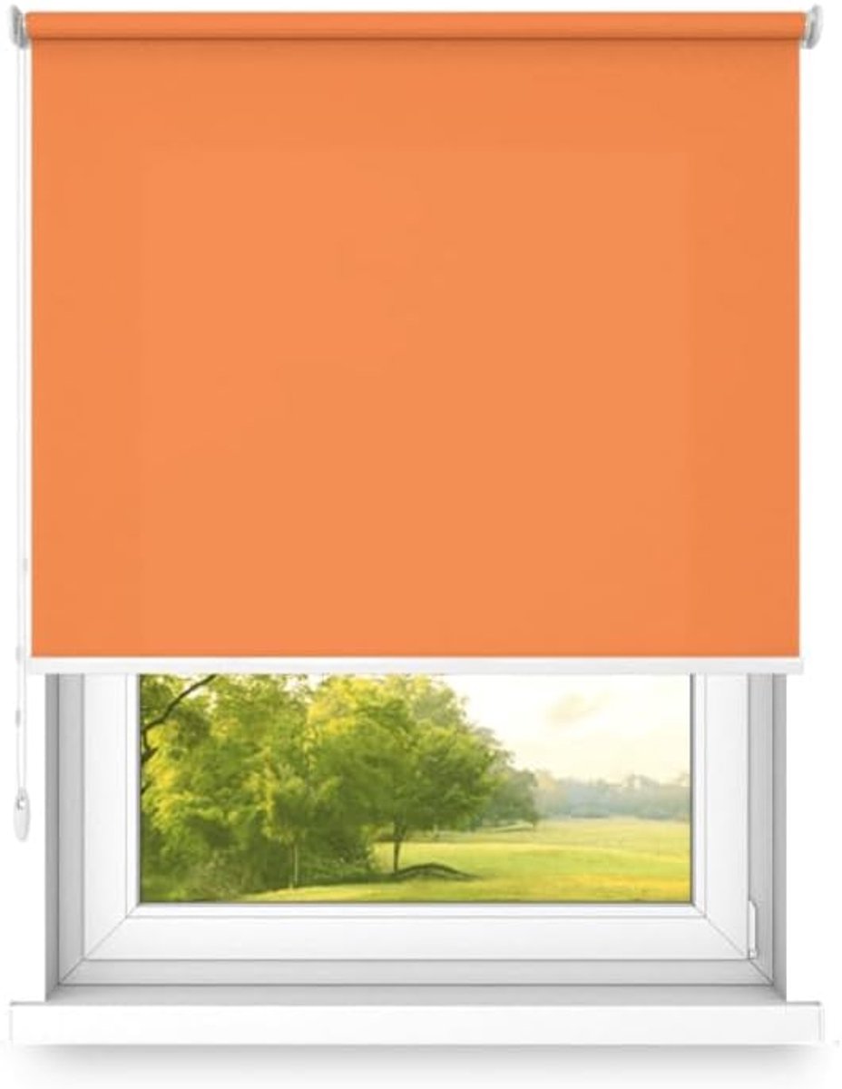 Rolgordijn, wand- of plafondmontage, groot formaat, fi 32, stalen bevestiging, semi-blackout, sappige oranje kleur, 800x1800mm