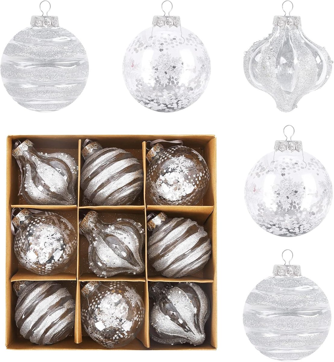 9 Kerstbal-ornamenten voor kerstboom, 8 cm onbreekbare kerstbal-ornamenten Kerstbal kerstdecoratie kerstbal kerstversiering