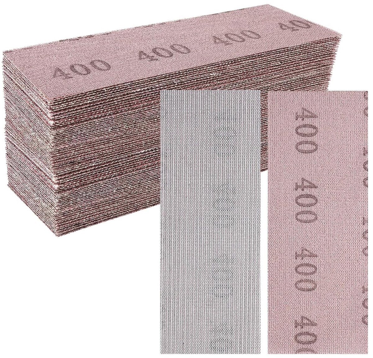 Korrelgrootte P400, 70 x 198 mm, anti-verstopping, stofvrij, voor het schuren van hout, plamuurmassa, lak, kunststof
