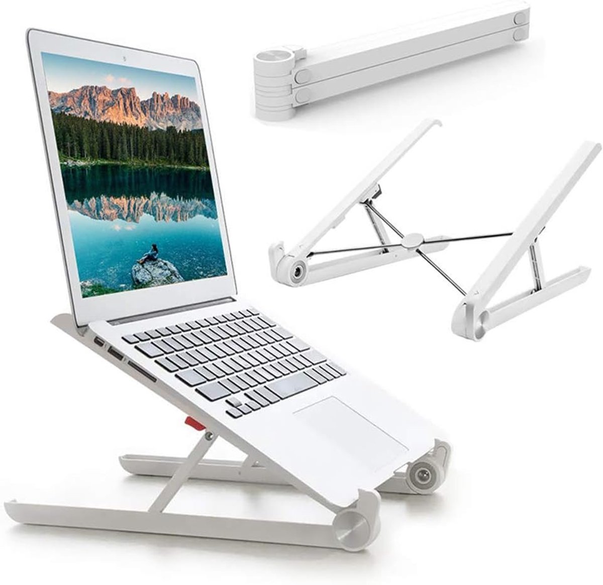 Verstelbare Laptop Stand Draagbare Laptop Computer Stand Tablet Stand Ergonomische Desktop Stand Houder Bed Tray Boek Stand Laptops Lift voor Bureau MacBook Notebook PC Tablet