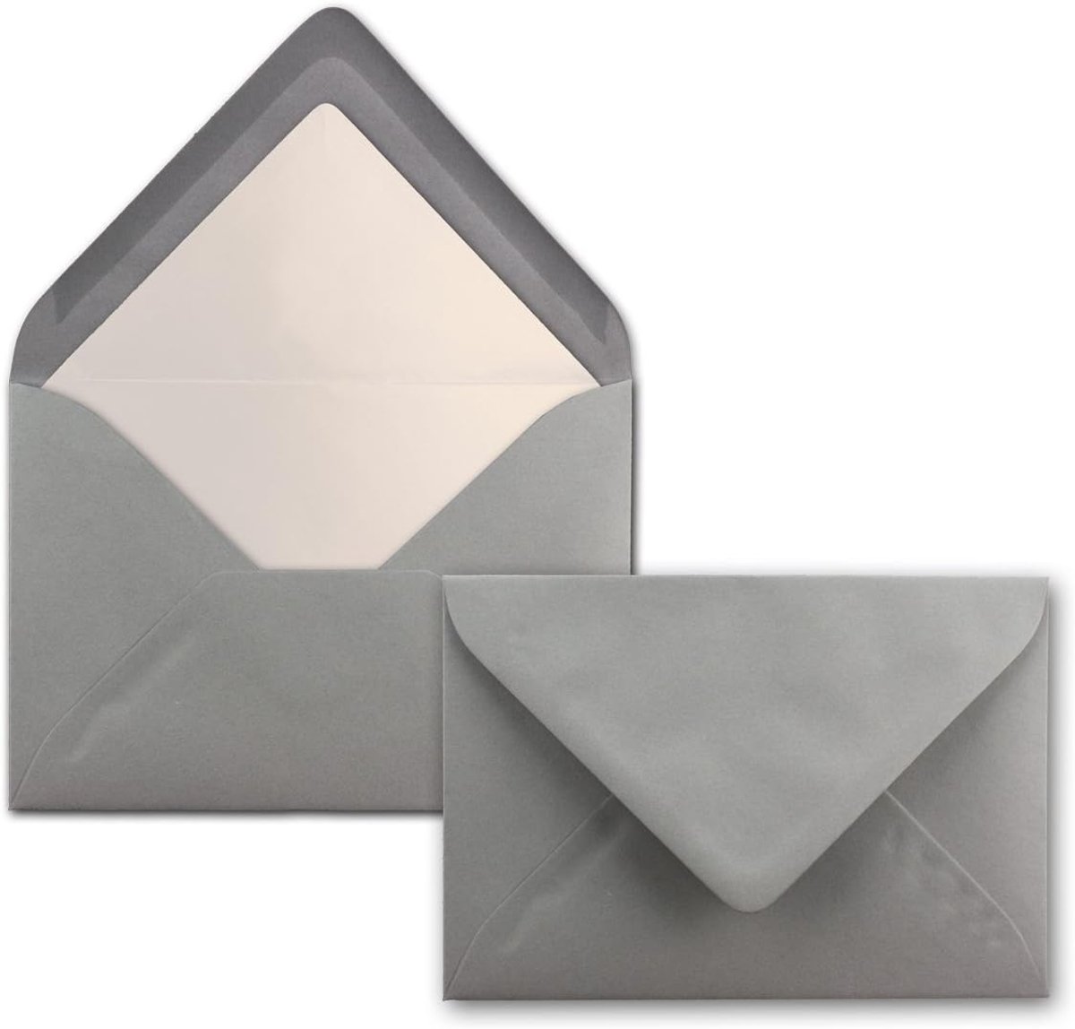 25 Enveloppen Grafiet-Grijs - DIN C6 - gevoerd met wit zijdepapier - 90 g/m² - 11,4 x 16,2 cm - natte kleefsluiting - NEUSER PAPIER