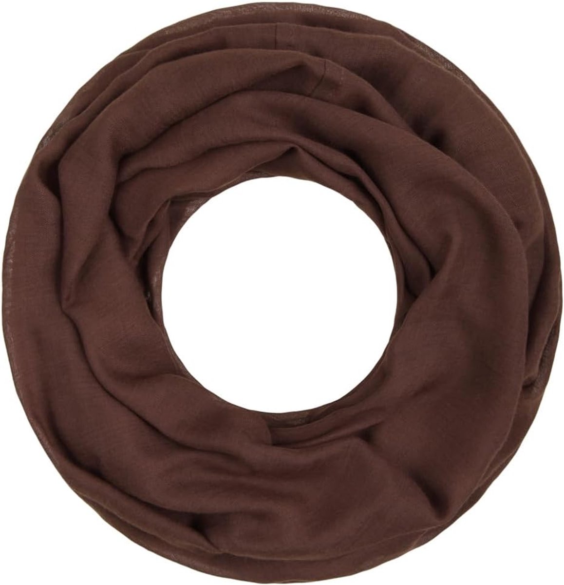 Loop Cary Basic sjaal dames sjaal colsjaal ronde sjaal halsdoeken effen loopsjaal eenkleurig, bruin