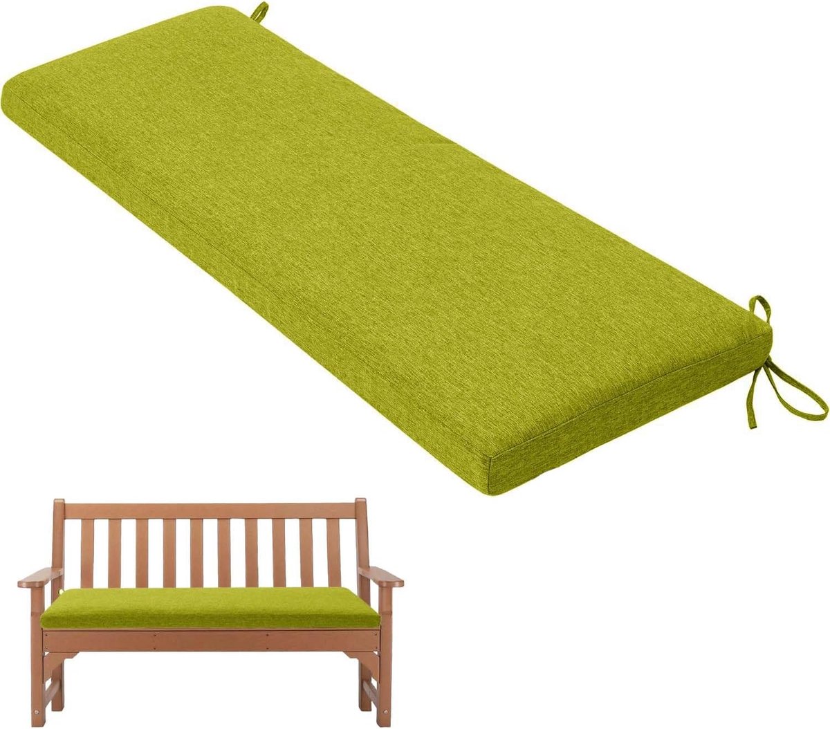 Generisch Sitzkissen Outdoor Bankauflage Bankkissen Aus NatüRlichem Leinenstoff rutschfeste Sitzkissen Bank Mit Abnehmbarer Kissen Waschbar FüR Gartenbank Fensterbank Schaukeln,Grass,160x50x5cm