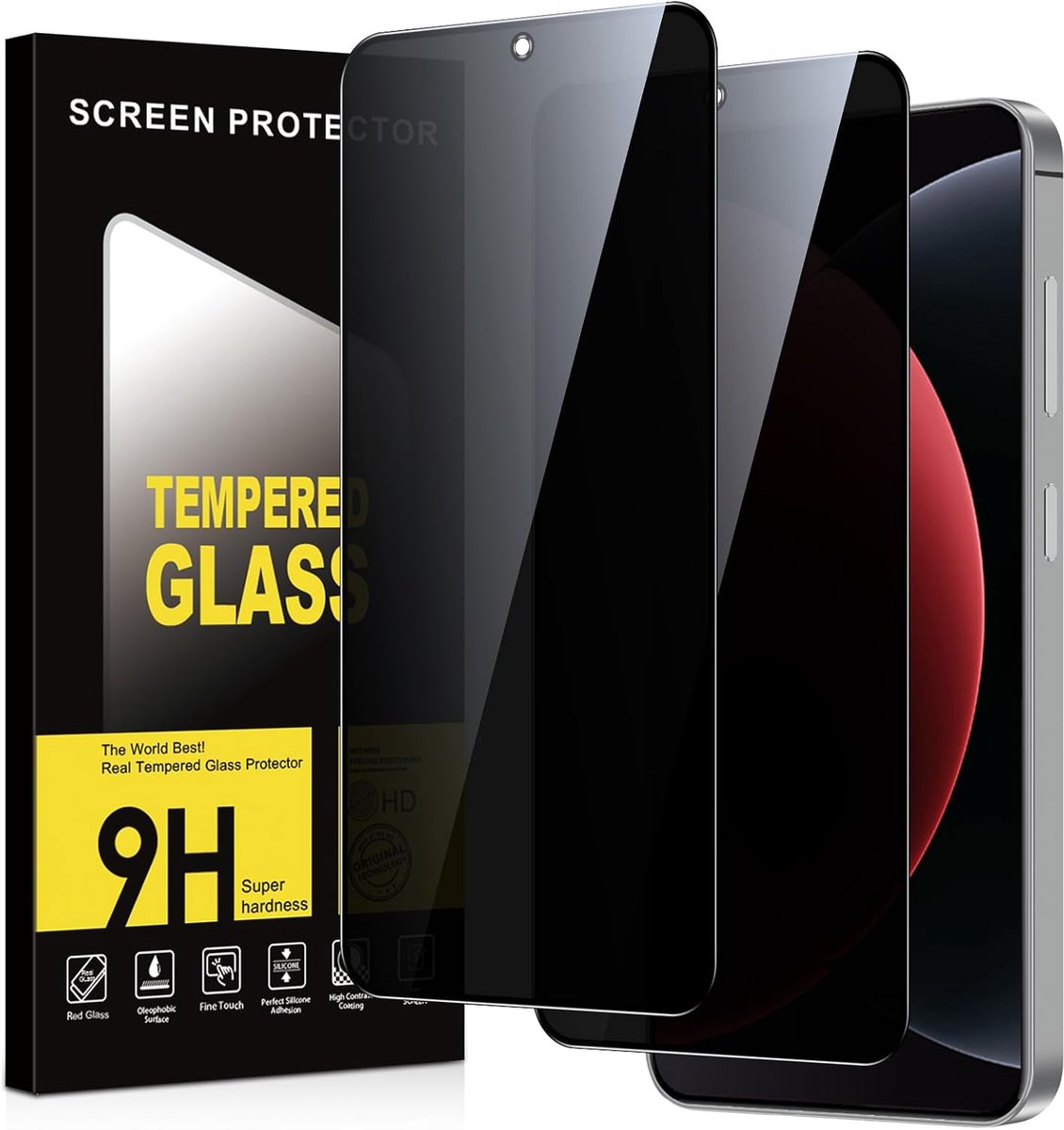 Screenprotector voor Xiaomi 15 Ultra 5G, gehard glas, hardheid 9H, anti-spy displaybescherming, krasbestendig, luchtbelvrij, anti-spion, veiligheidsglas, 2 stuks