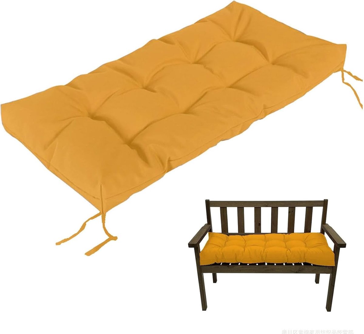 Generisch 8Cm Dick Bankauflage Outdoor, Weich Sitzkissen Sitzbankkissen für Den Außenbereich, rutschfeste Bankkissen Wasserfest Polster Auflagen Sitzauflage Für Gartenbank,Orange,140x60cm