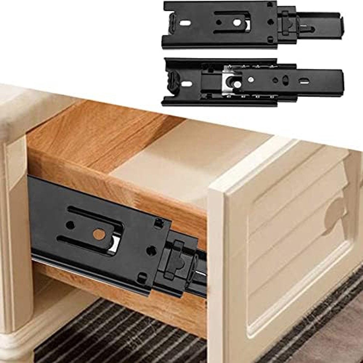 2 STKS Mini Korte Lade Dia's Hardware Kogellagers Side Mount Meubels Geleiderail Volledige Uitbreiding Voor Keukenkast Lade (4 Inch)