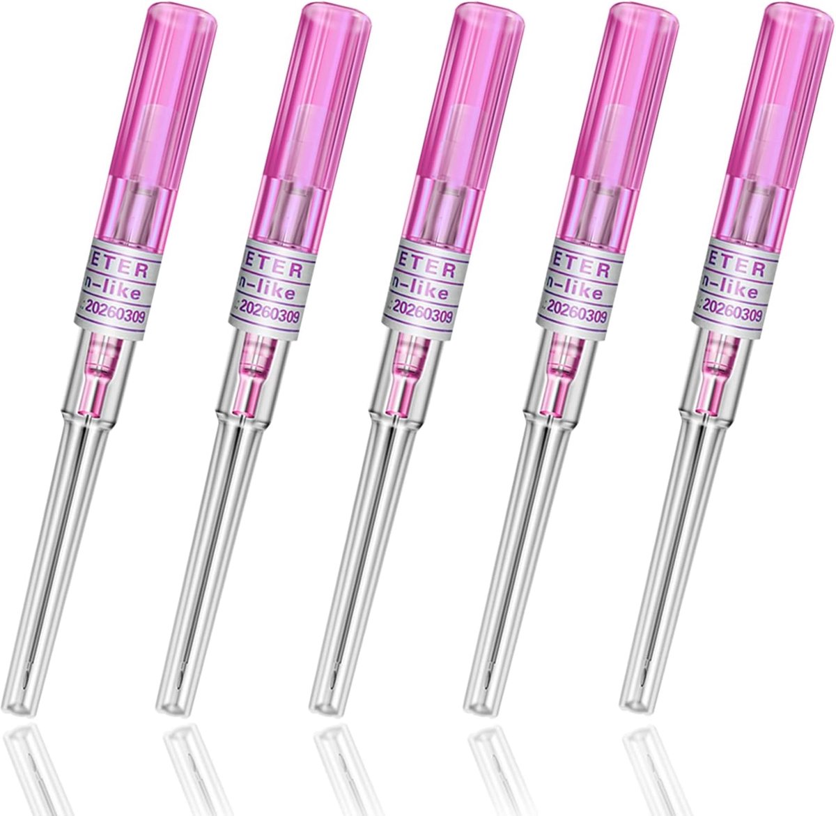 Naalden – 5 stuks Catheter Piercing 20 g Naald Neuspiercing Oor IV Katheternaalden Piercing Gereedschap (20G), 5 Unité (Lot de 1), Rubber Roestvrij staal