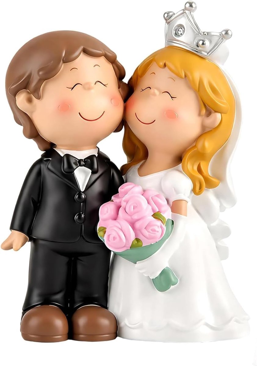 Bruid en bruidegom bruidstaart schattig hars paar beeldje bruidstaart decoratie net getrouwd viering feest desktop Valentijnsdag huisdecoratie auto ornamenten