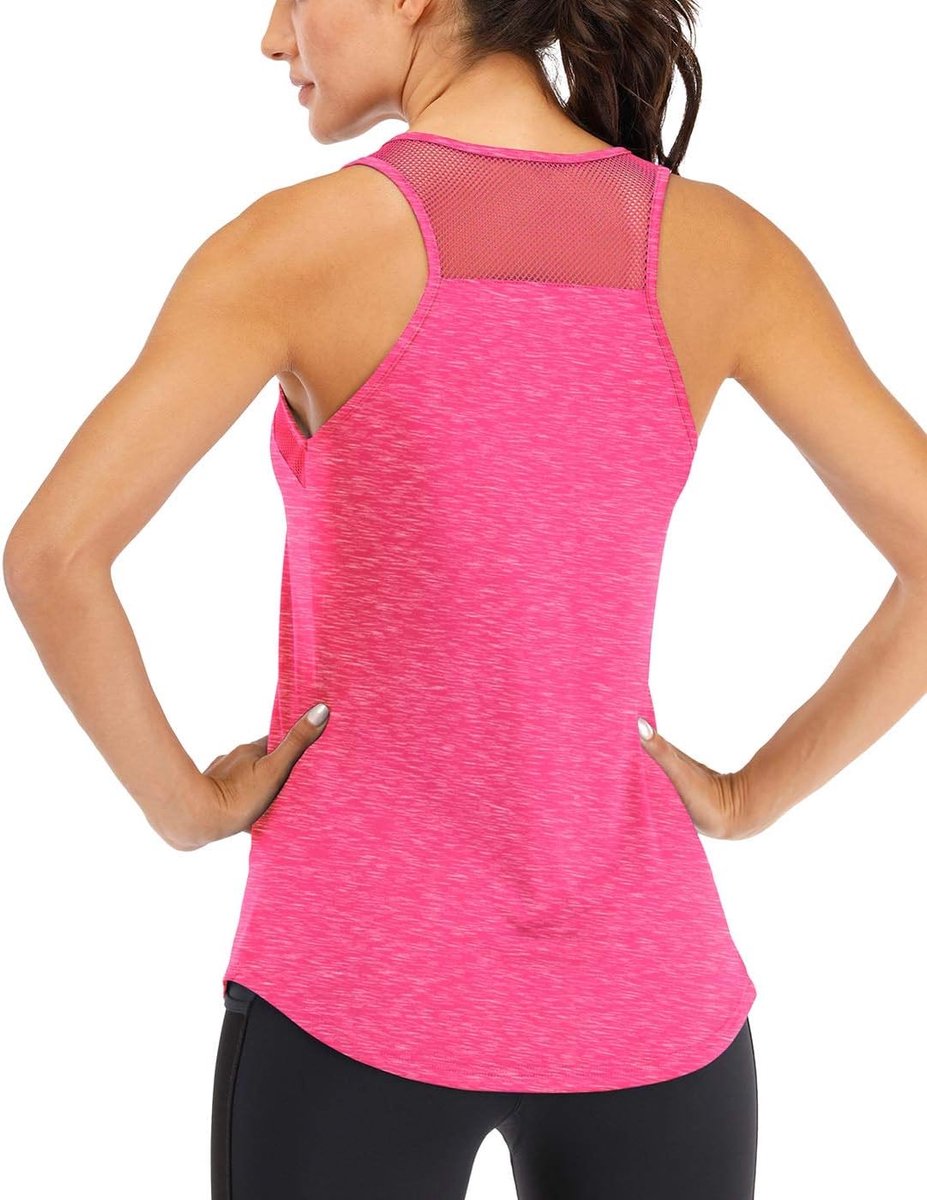 Sport Tanktop Dames Ademende Mesh, Racerback Rugloos Spierhemd, Mouwloos Hardlopen Fitness Sportkleding