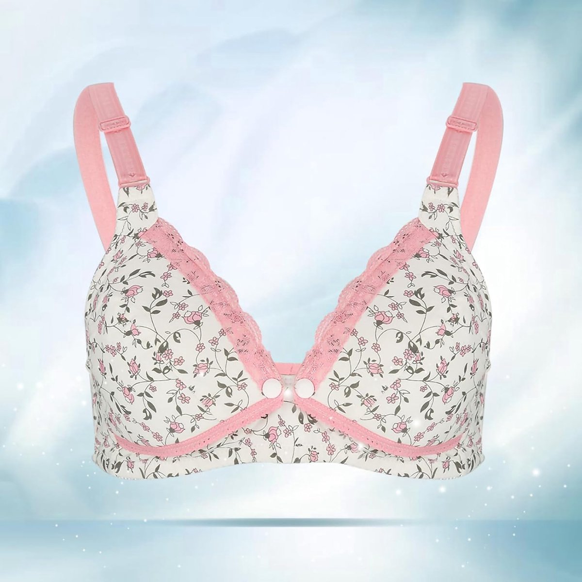 voedingsbeha Floral Lace voedingsbeha katoen open voorkant voor zwangere vrouwen Dameskleding zonder stalen ringen (38/85 roze)