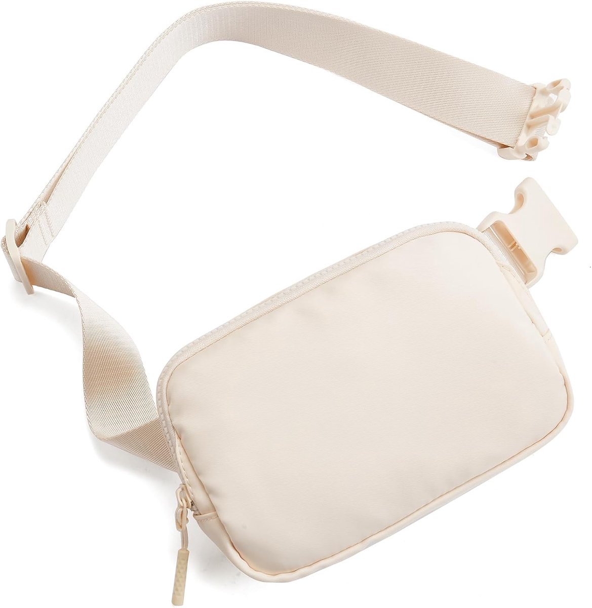 Heuptas, uniseks, borsttas, schoudertas, crossbody tas met verstelbare band, sportmode, beige, Small