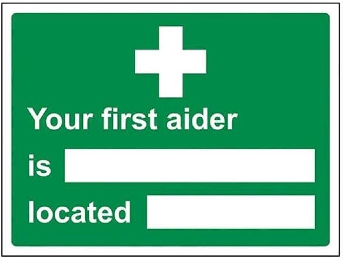 Aider/Located Sign - 200mm x 150mm - Zelfklevende Vinyl