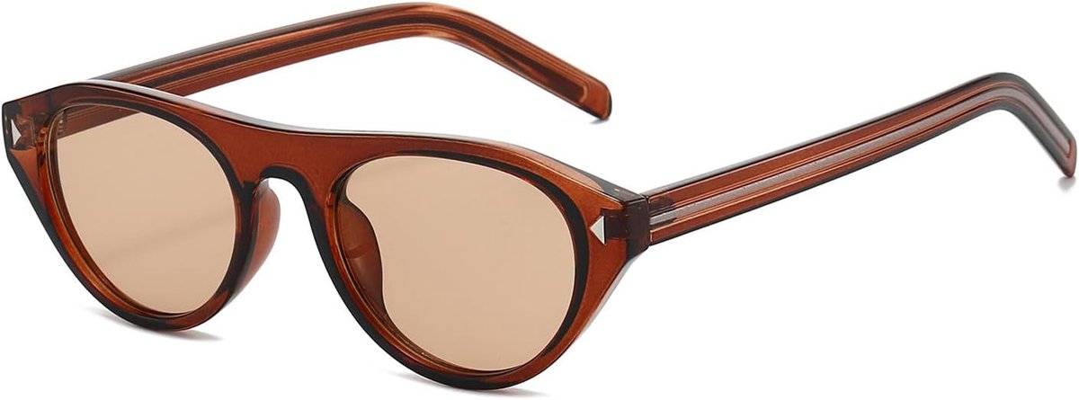 Kleine Ovale Cat Eye Zonnebril voor Vrouwen Mannen Trendy Smalle Ronde Cateye Shades