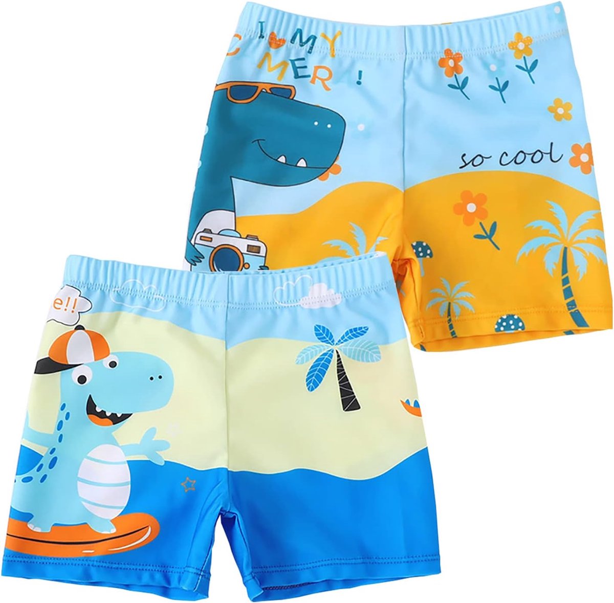 2-pack jongens zwemshorts 5-13 jaar grote jongens badmode dinosaurus kinderzwembroek