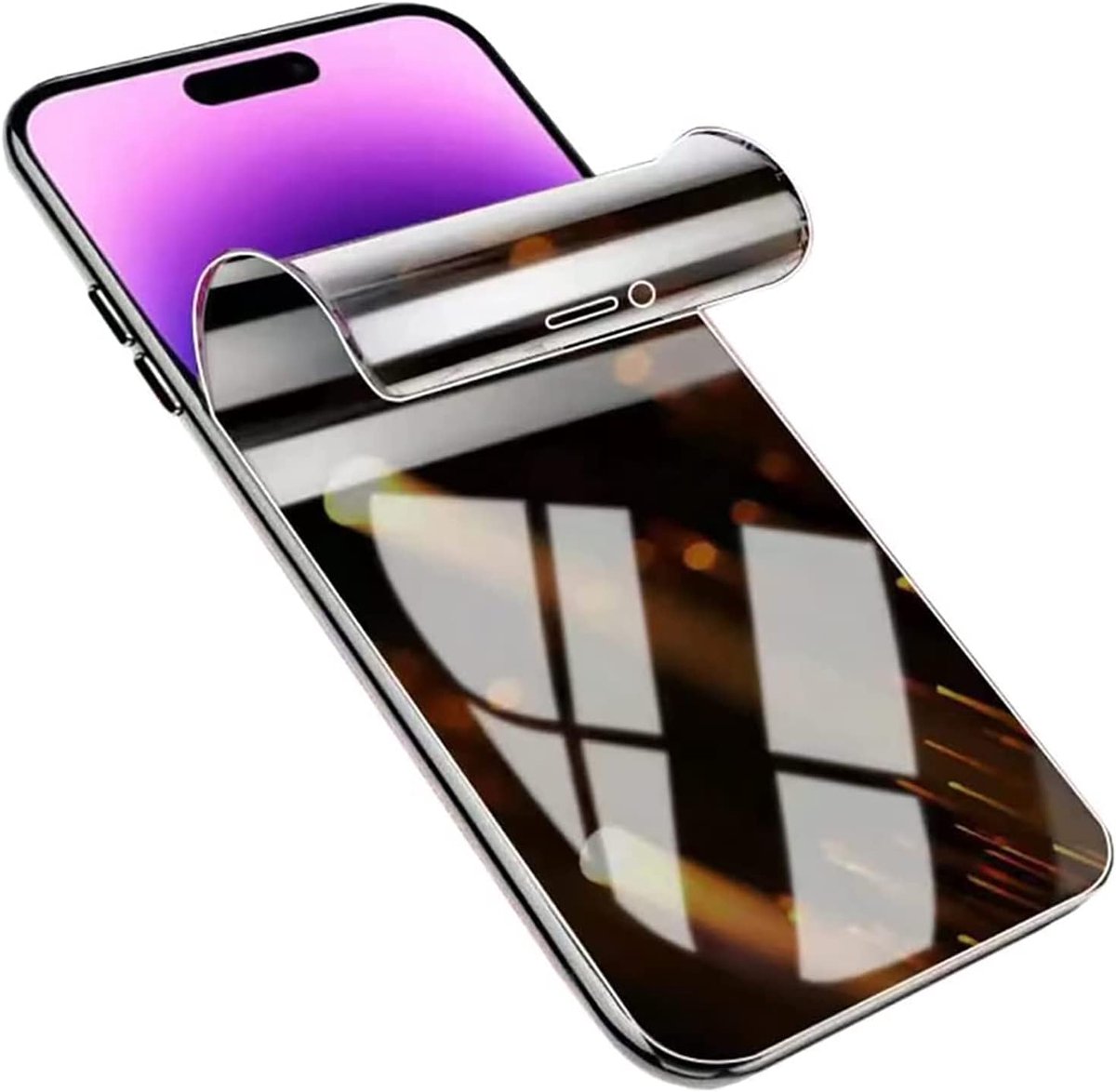 2 stuks Privacy Hydrogel displaybeschermfolie voor iPhone 14/iPhone 13/13 Pro 6,1 inch, anti-peeping flexibele displaybescherming, [geen glas] anti-spy TPU-displaybeschermfolie, 2 stuks