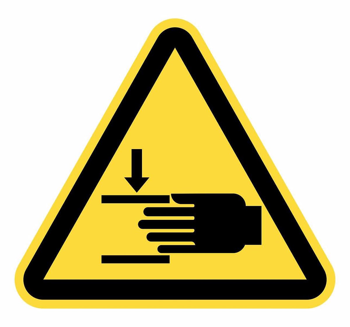 Waarschuwing, handverlijming, 15 stuks, 4 cm, driehoek, geel, (4 cm, handmontage)