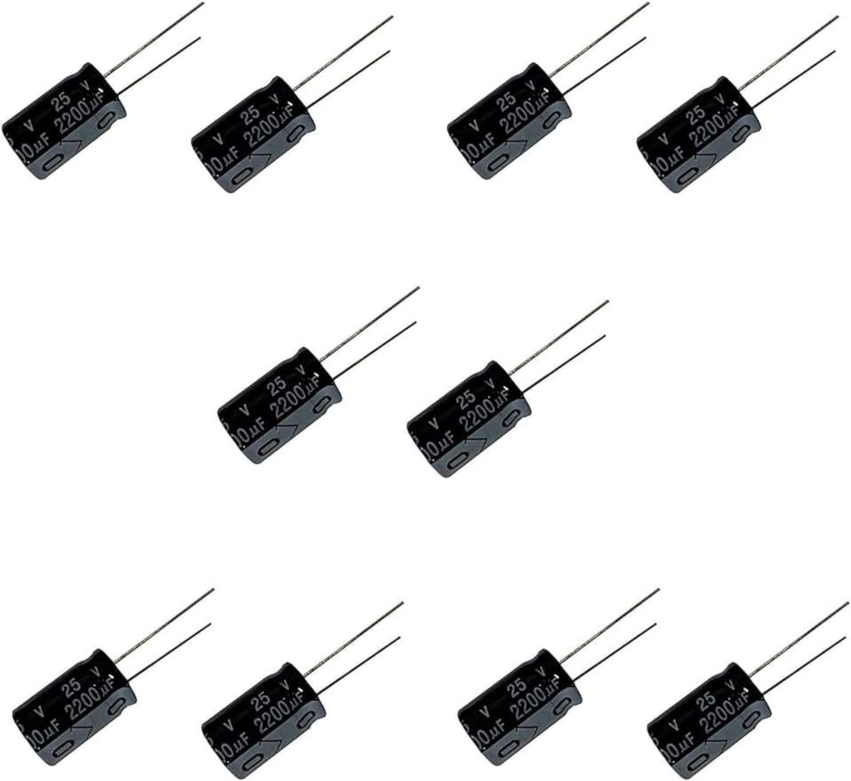 Elektrolytische condensatoren 2200uF 2200mF 25V. Aluminium elektrolyt condensator 10 stuks