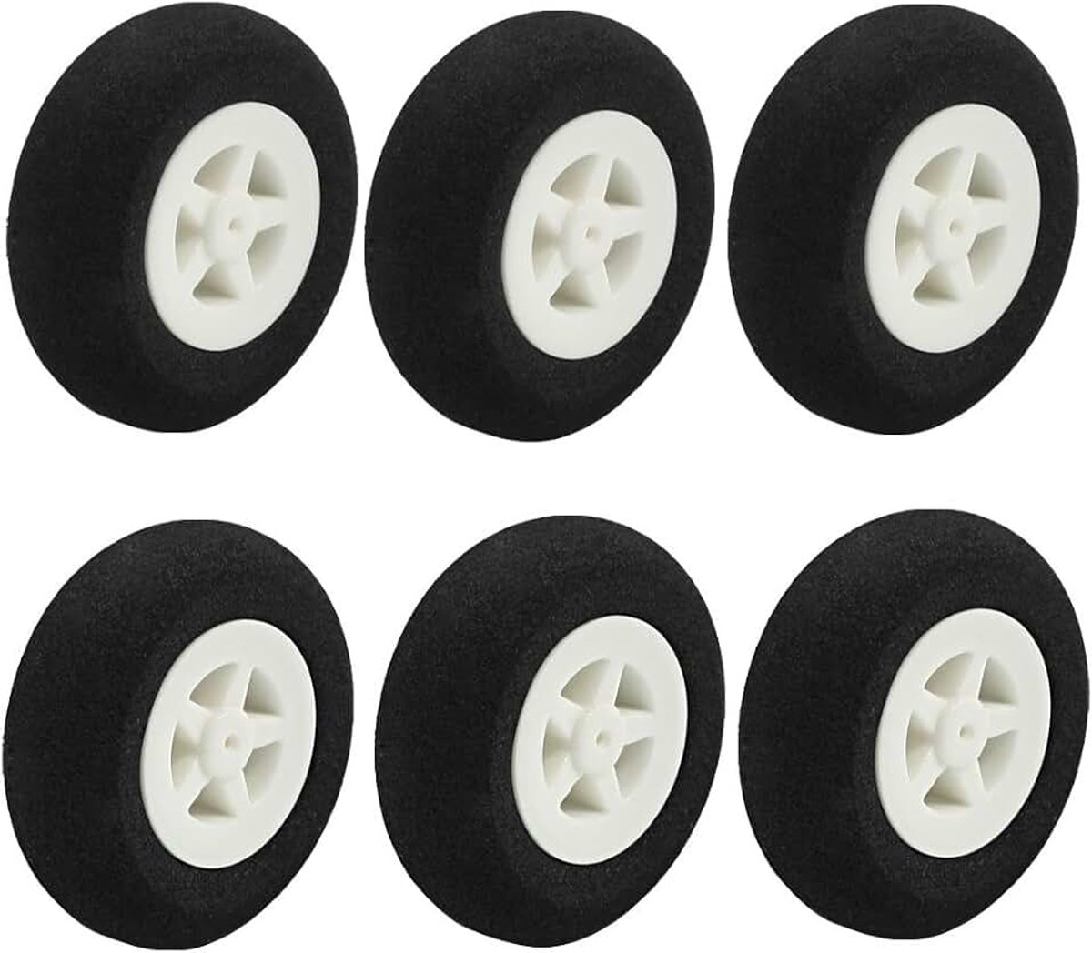 6 stks RC Elektrische Vliegtuig Plastic Hub Landing Sponge Bandenwiel 35mm 1.4"