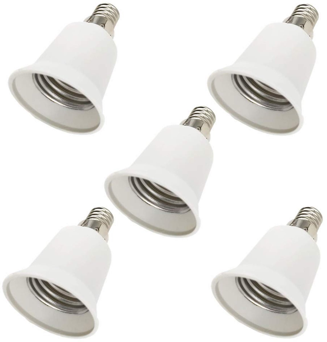 5 stuks E14 naar E27 lampvoet adapter voor LED-lampen