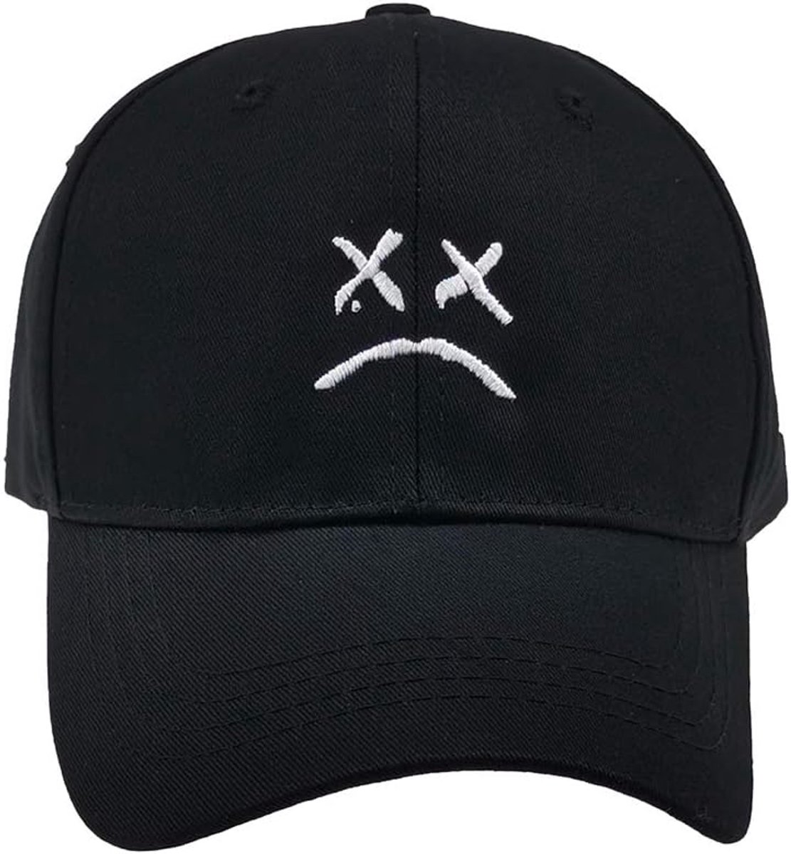 Heren Hip Hop Pet, droevige gezicht vaderpet borduurwerk baseballpet, pet, Golf Love Snapback Dames Heren Zwart