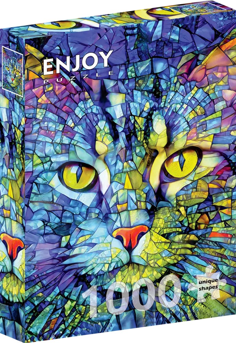 Enjoy Puzzle Fiona the Stained Glass Cat (1000).