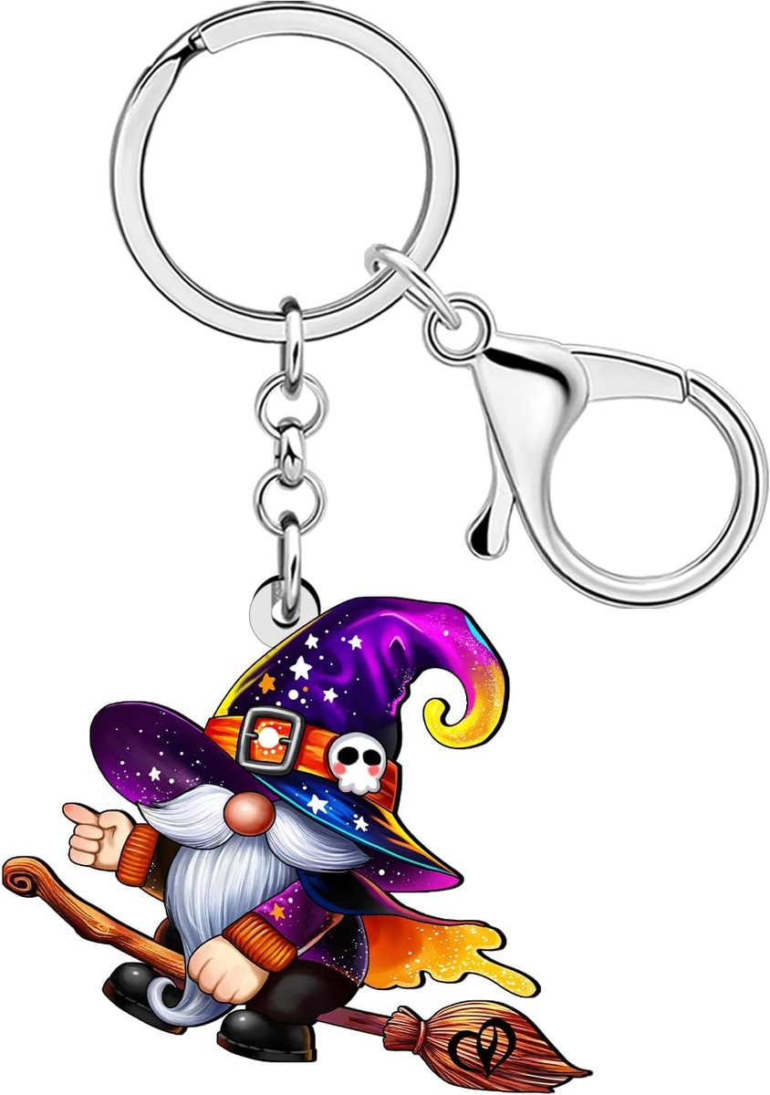 Heksenkabouter Sleutelhanger met Heksenhoed Sleutelhanger Accessoires Halloween Kabouters Geschenken voor Vrouwen Meisjes Tas Charms